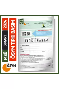 MSÜ 2024 ÖSYM Tıpkı Basım Çıkmış Soru Deneme Kitapçığı Yeni Baskı Türkiye Geneli Dijital Çözümlü