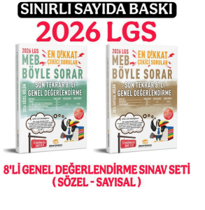 SİNAN KUZUCU SON TEKRAR 8'Lİ GENEL DEĞERLENDİRME SINAVI SETİ ( SAYISAL - SÖZEL ) -2026
