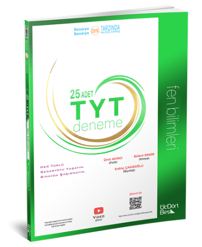 ÜçDörtBeş Yayınları 2024 Model TYT Fen Bilimleri 25 li Deneme