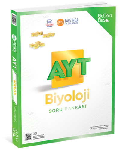 ÜçDörtBeş Yayınları AYT Biyoloji Konu Özetli Soru Bankası