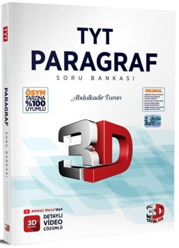 3D Yayınları Paragraf Tamamı Video Çözümlü Soru Bankası