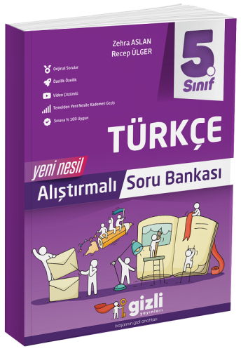 Gizli Yayınları 5.Sınıf Türkçe Yeni Nesil Alıştırmalı Soru Bankası