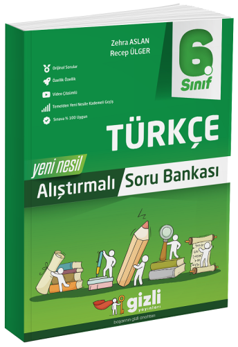 Gizli Yayınları 6.Sınıf Türkçe Yeni Nesil Alıştırmalı Soru Bankası