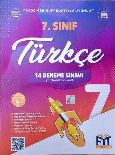 FİT YAYINLARI 7. SINIF TÜRKÇE 14 DENEME SINAVI (10 SARMAL + 4 GENEL)