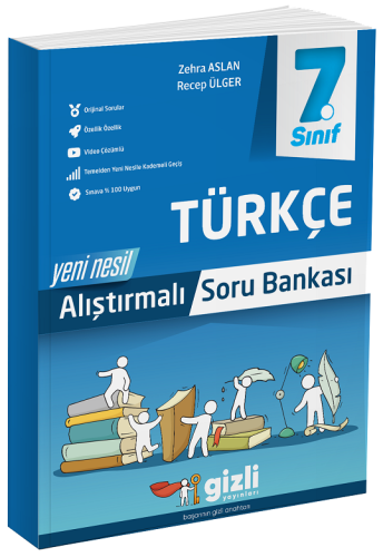 Gizli Yayınları 7.Sınıf Türkçe Yeni Nesil Alıştırmalı Soru Bankası