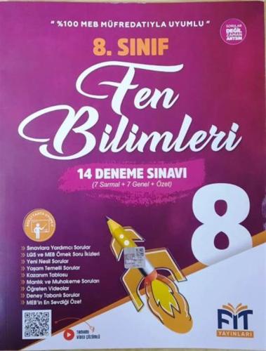 FİT YAYINLARI 8. SINIF LGS FEN BİLGİLER 14 DENEME SINAVI (7 SARMAL + 7