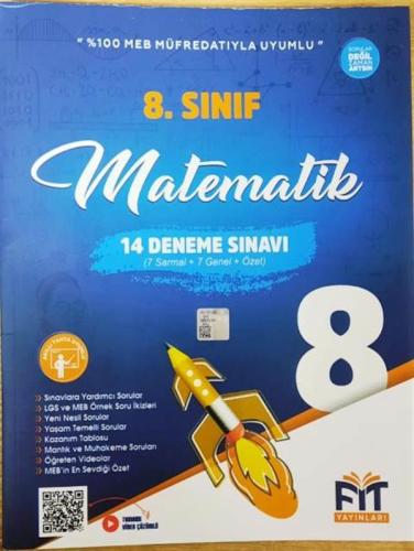 FİT YAYINLARI 8. SINIF LGS MATEMATİK 14 DENEME SINAVI (7 SARMAL + 7 GE