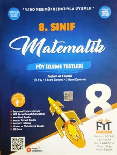 FİT YAYINLARI 8. SINIF LGS MATEMATİK FÖY İZLEME TESTLERİ 44 FASİKÜL