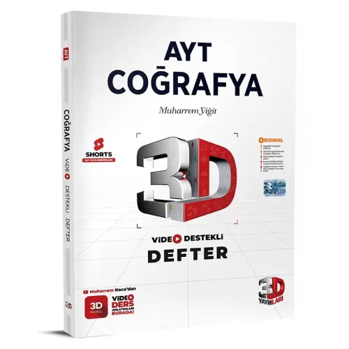 3D AYT Coğrafya Video Destekli Defter 3D Yayınları