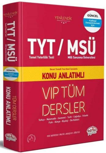 Editör Yayınları TYT MSÜ Tüm Dersler Vip Konu Anlatımlı