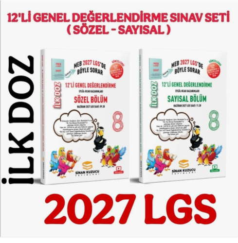 8. Sınıf 2027 LGS 8. Sınıf İlk Doz 12'li Genel Değerlendirme Sınav Seti ( SAYISAL + SÖZEL ) ( 1. DÖNEM )