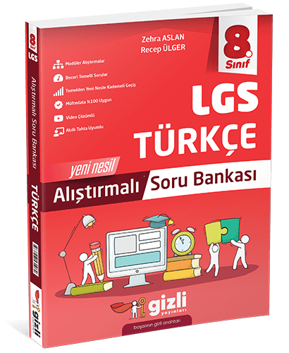 Gizli Yayınları 8.Sınıf LGS Türkçe Alıştırmalı Soru Bankası