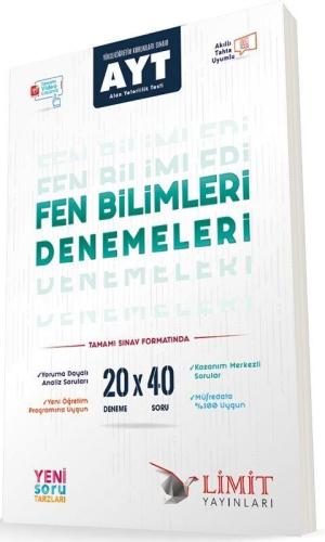 Limit Yayınları AYT Fen Bilimleri 20x40 Video Çözümlü Denemeleri