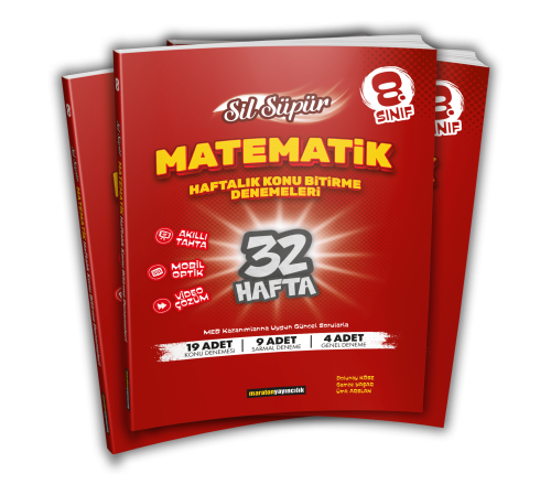 8. Sınıf Sil Süpür Matematik Haftalık Konu Bitirme Denemeleri – 32 Hafta