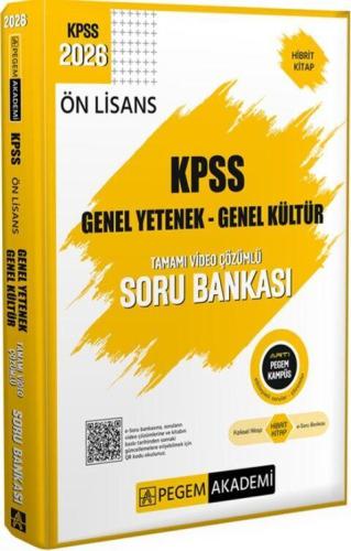 Pegem Yayınları 2026 KPSS Genel Yetenek Genel Kültür Ön Lisans Soru Ba