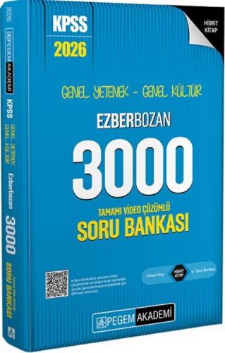Pegem Yayınları 2026 KPSS Genel Yetenek Genel Kültür Ezberbozan 3000 Tamamı Video Çözümlü Soru Bankası