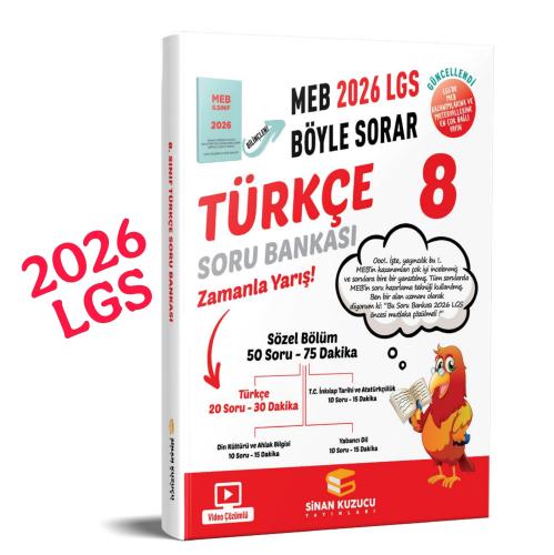 8. Sınıf 2026 Lgs Meb Böyle Sorar TÜRKÇE Soru Bankası Video Çözümlü