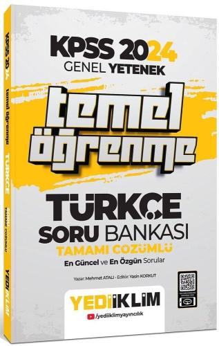 Yediiklim Yayınları KPSS 2024 Genel Yetenek Türkçe Temel Öğrenme Tamam