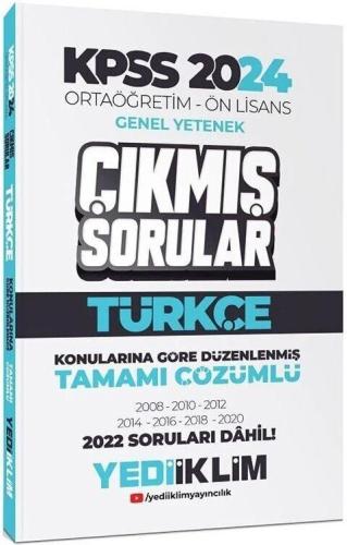 Yediiklim Yayınları 2024 KPSS Ortaöğretim Önlisans Türkçe Konularına Göre Çıkmış Sorular