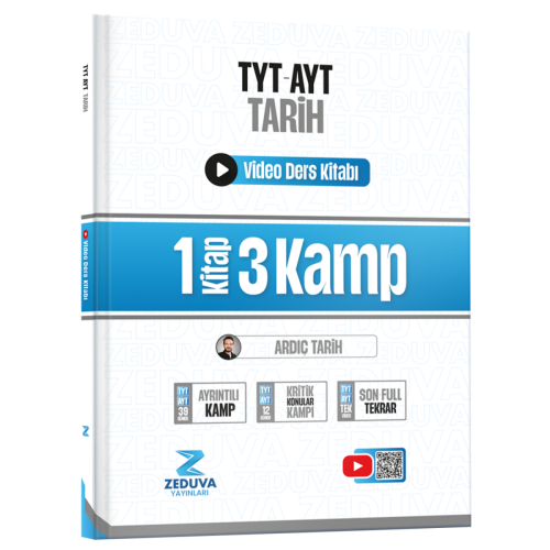 Zeduva Yayınları Ardıç Tarih TYT-AYT Tarih 1 Kitap 3 Kamp Video Ders K