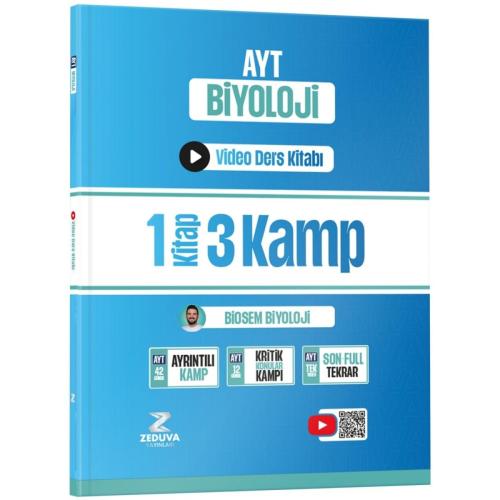 Zeduva Yayınları Biosem AYT Biyoloji 1 Kitap 3 Kamp Video Ders Kitabı