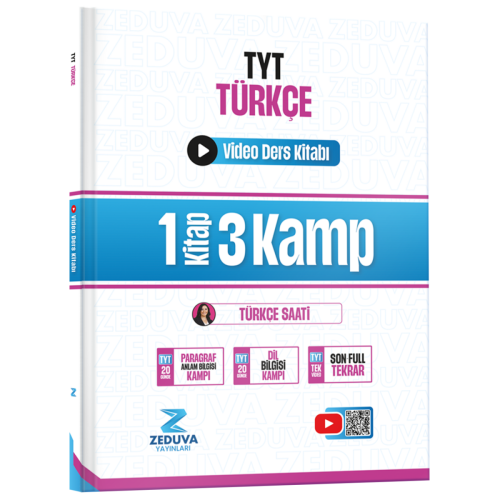 Zeduva Yayınları Türkçe Saati TYT Türkçe 1 Kitap 3 Kamp Video Ders Kitabı